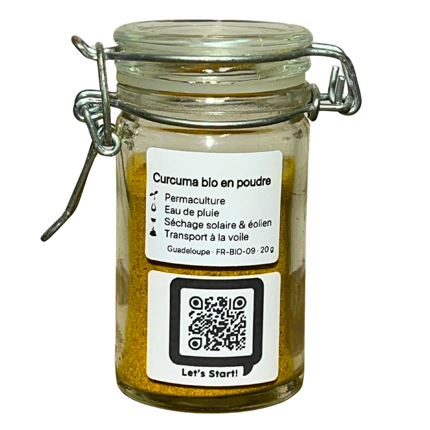 Curcuma Bio en pot - Guadeloupe, séché au soleil
