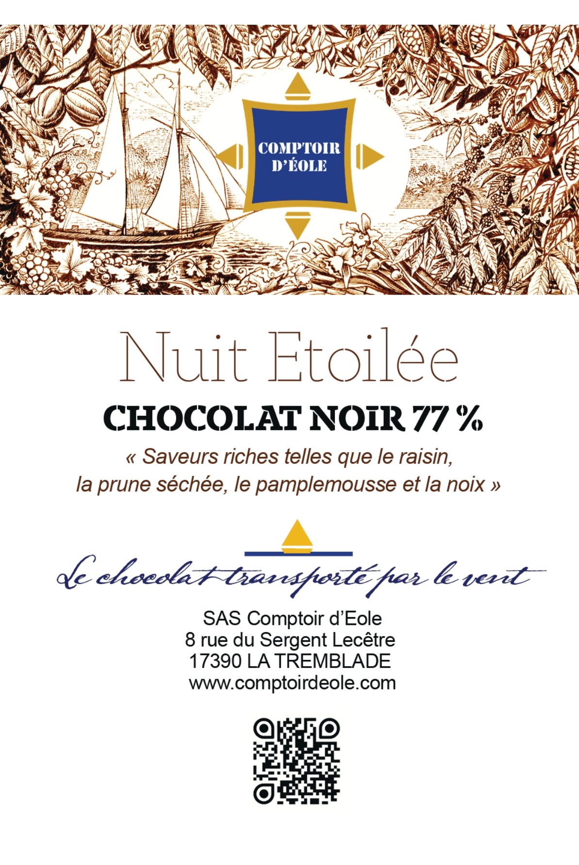 Tablette de chocolat 77%